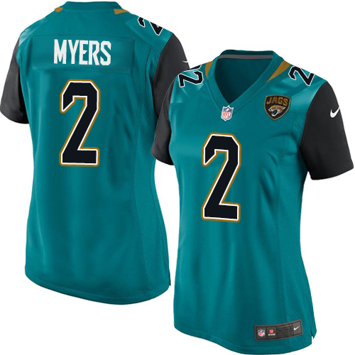 Women's Limited Jason Myers Nike Jersey Teal Green Home - #2 NFL Jacksonville Jaguars